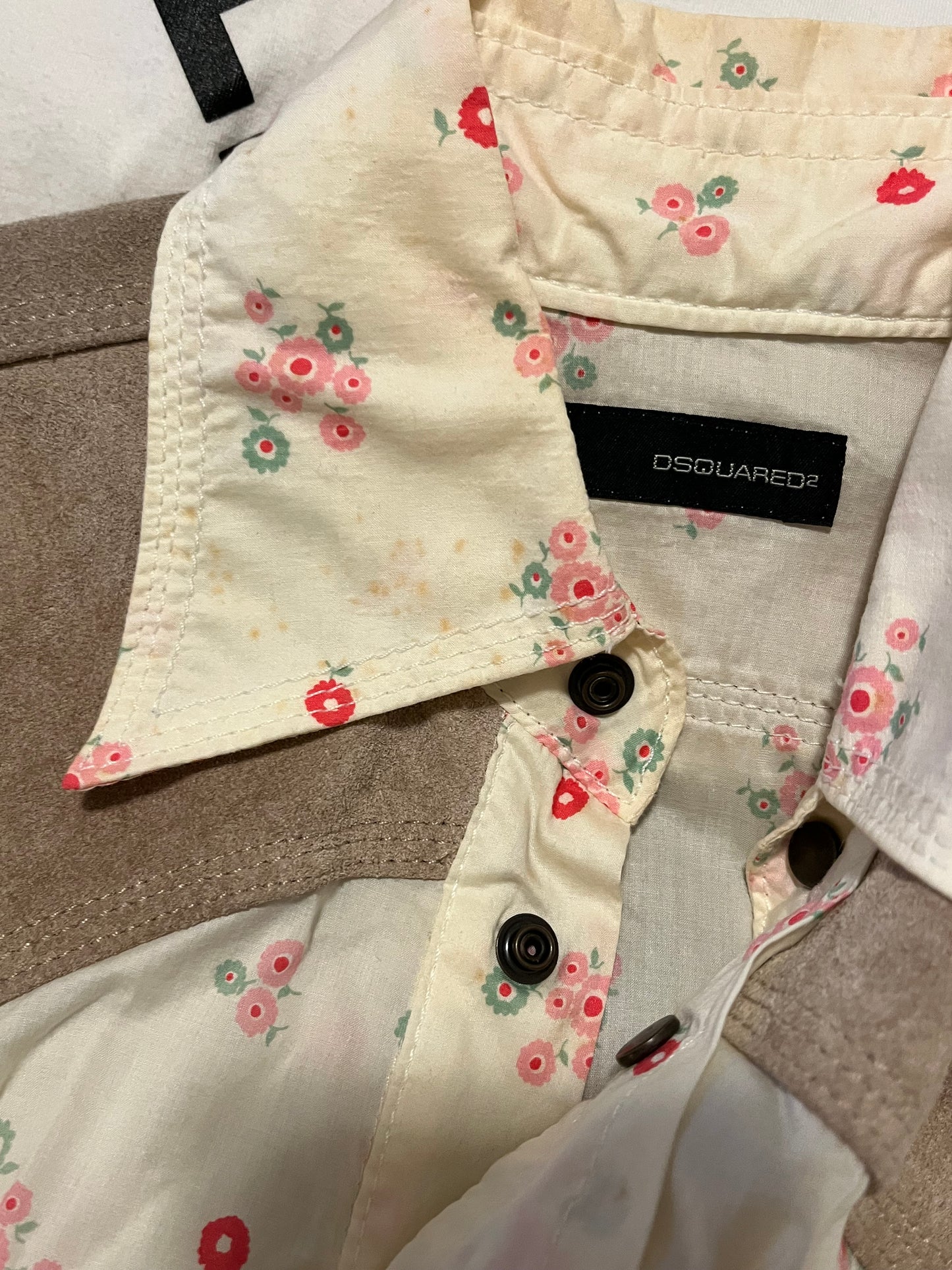 Dsquared2 western shirt with suede detailing