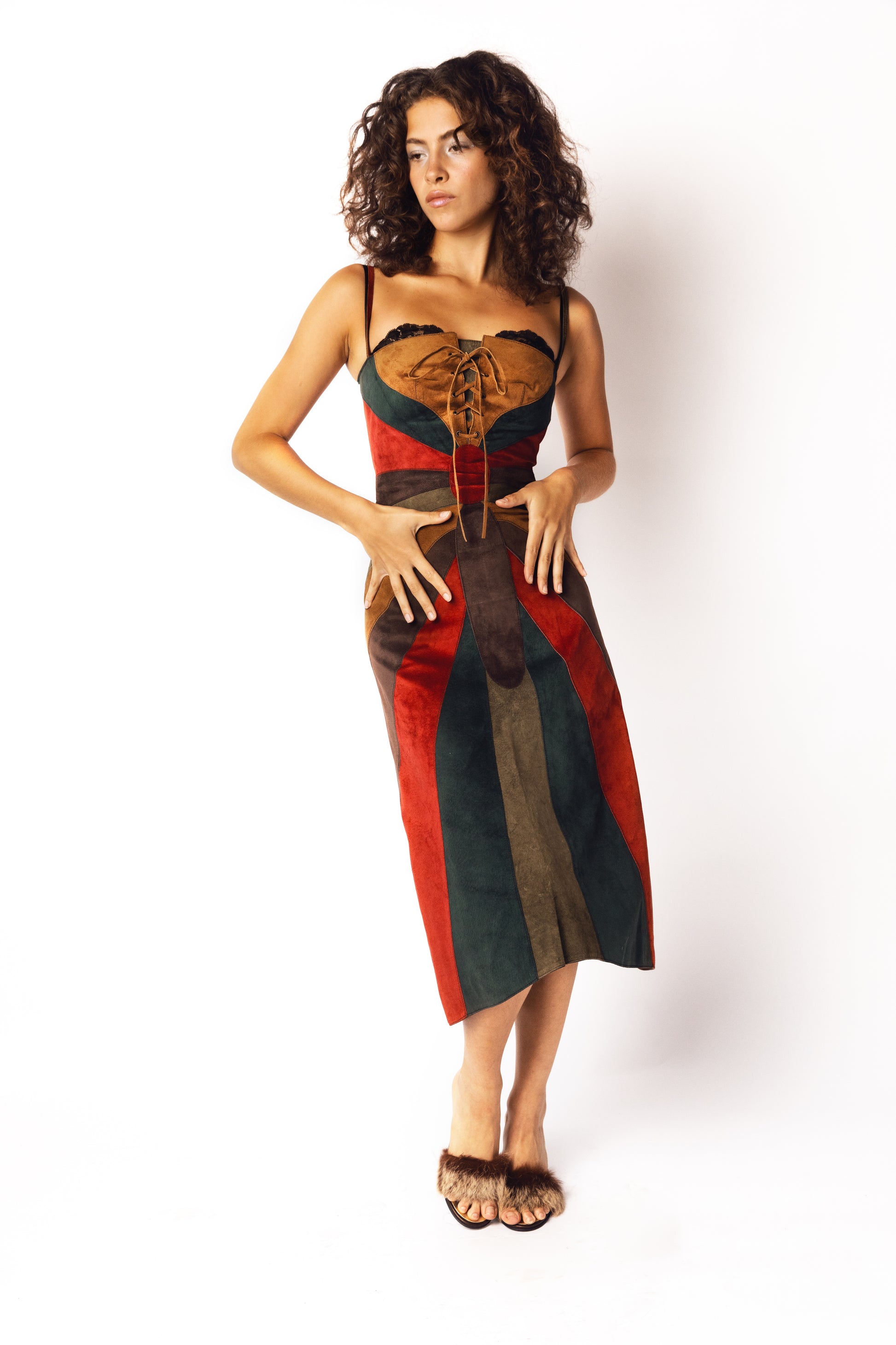 vintage dolce and gabbana dress Dolce & Gabbana F/W 2002 Suede butterfly dress – Historian Vintage