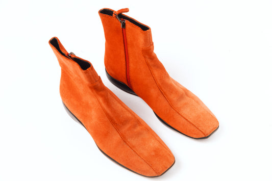 Prada sport orange suede boots