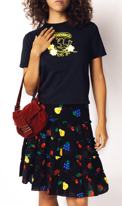 Anna Sui fruit silk skirt