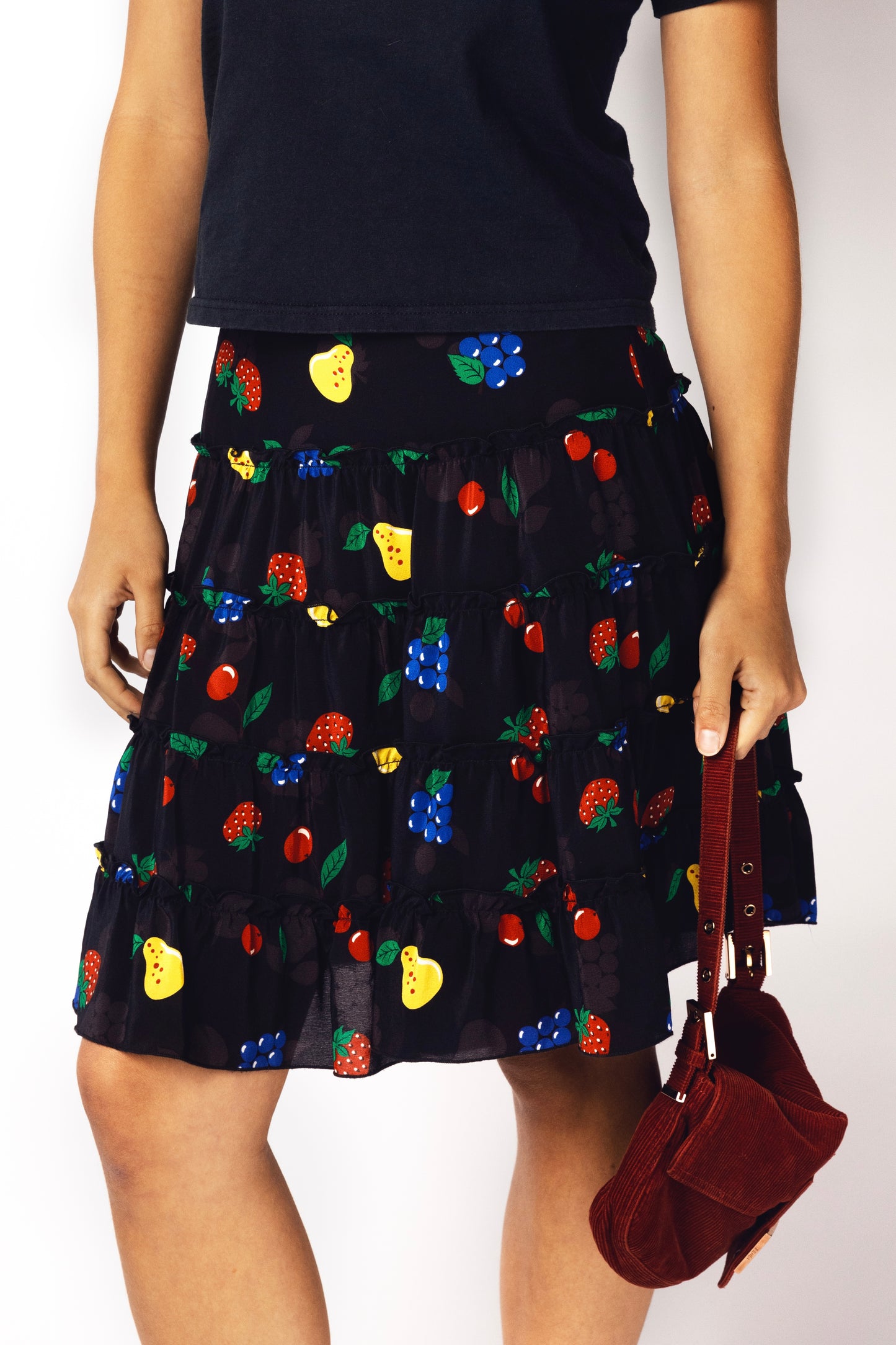 Anna Sui fruit silk skirt